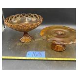 Amber glass Fruit bowl, Amber glass cake plate