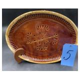 McCoy USA #7062 Brown Drip Ribbed With Design