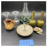 Pinsberry Pottery, chipped, Lead Crystal Candle