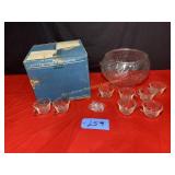 Indiana Glass Punch Bowl with Cups