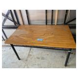 metal leg table needs new top 5 ft w x 31 1/2 t x