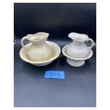 2 Bowl and Pitcher sets, 1 USA marked 7554(bowl-