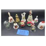 Bells, Total of 8, Birds, Christmas, Santa