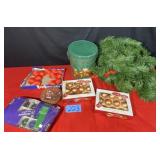 Tote  of Christmas, garland, light set,
