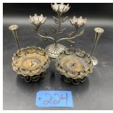 2 Arther Salm Germany candle sticks, metal c