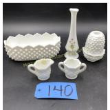 Fenton Vase, Fenton Fairy Lamp, Hobnail Fenton