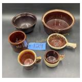 Brown crockery, USA baking bowl, Oven proof b