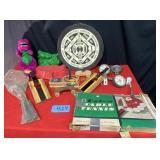 Kids Lot--Dart Board, Cake Molds, Flip Corn Hole,