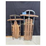 2 Old wood sleds -47 x 22-  41 x 21