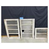 2- Wood windows 32 1/2" x 21" 1- 21 x 18