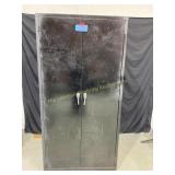 Tall Metal Black Storage Cabinet --36" W x 18" D