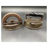 2 Sad Iron, 1 Asbesto w/handle(As Is), Mrs.