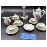 Tea Set--Cream, Sugar, Pitcher, 4 Cups, 5