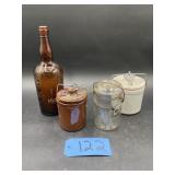 Atlas E-Z seal w/wire bale, 2 Sm. crocks w