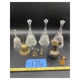 4 Crystal bells, 5 brass bells