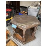 end table stained  dark woos 34 t, 27 d x 31 w