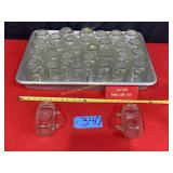 32 ball jars with handles in tray