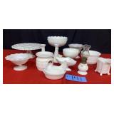 Misc. Milk Glass, Vases, Compotes, vases,