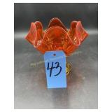 Vintage Orange Amberina Handkerchief