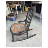 Cane Bottom Rocking Chair Dark Finish 32 t x 20 w