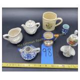 Japan Sugar and Creamer, Toby mug, Japan glass