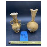 MCM 1 -24 Karat gold made in USA vase,  Both
