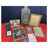 Plaster bear bank, Tote full of pictures, 16 x 1