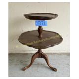 Two Teired Table--Dark Stained 22" W x 30" T