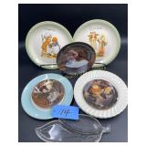 Holly Hobbie Dinner plates, Glass leaf shaped