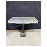 Small Square Table and Locked Display Case 42" W