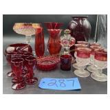 Ruby Red Glass & Ruby Red Clear Glass--1 Red