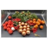 20 Total Silk Ornaments and 12 Glass Ornaments