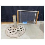 Misc Items. Umbrella Base, Fencing, Lights,