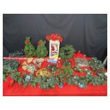 Christmas Lot--Santa, Wreath Lights, Mini Trees,