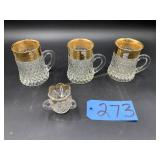 Cut Glass Goblets with gold rims--Fort Wayne