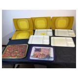 Tupperware Picnic Trays with 6 misc. serving trays