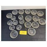Glass dessert dishes, 6, flower pattern, 14