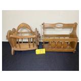 2 Wooden Magazine Racks