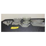Cut Glass Serving Bowls-2, 1 Candy Dish, 2-
