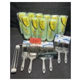 Box of Paint Rollers and Paint Brushes