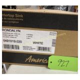 American Standard countertop sink, white, 19'