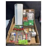 Plastic containers, door viewers, misc. screws,