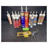 Caulk gun, and variety of caulk