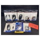 Box of Stereo Cables, Splitters etc.