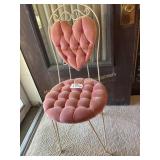 Metal Vanity Chair--Heartshaped Back