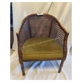 MCm Cane Back Chair with Green Upholstery
