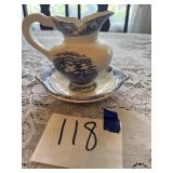 Artmark Japan Blue and White Bowl and Pitcher