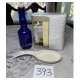 Cobalt Blue Bottle with Easy Flip Top Cap, Lace