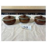 3 Vintage Stoneware Pottery "Country Fare",