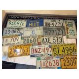 Box of License plates, (52)  Wide variety of